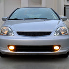 2002-2005 Honda Civic Si Hatchback H11 Fog Lights Kit (Chrome Housing/Amber Yellow Lens)