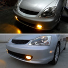 2002-2005 Honda Civic Si Hatchback H11 Fog Lights Kit (Chrome Housing/Amber Yellow Lens)