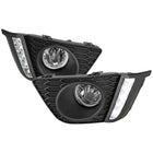 2015-2017 Honda Fit 12V/55W H11 Fog Lights w/ LED Light Strip (Chrome Housing/Clear Lens)