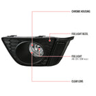 2015-2016 Honda Fit 12V/35W H8 Fog Lights Kit (Chrome Housing/Clear Lens)