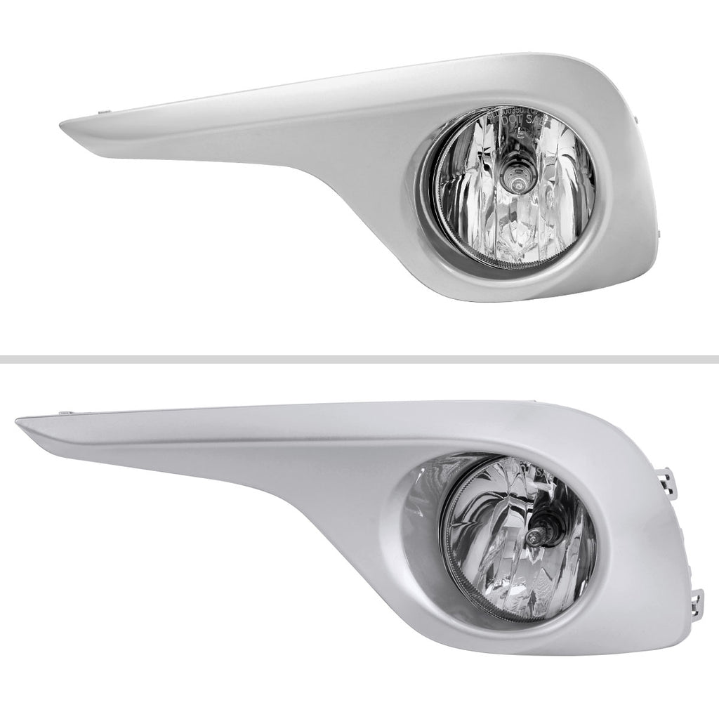 2011-2013 Toyota Highlander 7117 Fog Lights Kit w/ Switch & Wiring Harness (Chrome Housing/Clear Lens)