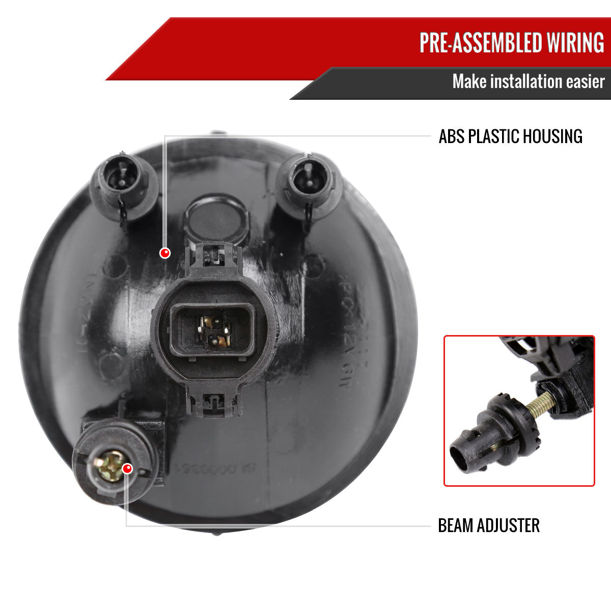 2011-2013 Toyota Highlander 7117 Fog Lights Kit w/ Switch & Wiring Harness (Chrome Housing/Clear Lens)