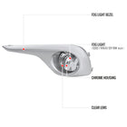 2011-2013 Toyota Highlander 7117 Fog Lights Kit w/ Switch & Wiring Harness (Chrome Housing/Clear Lens)