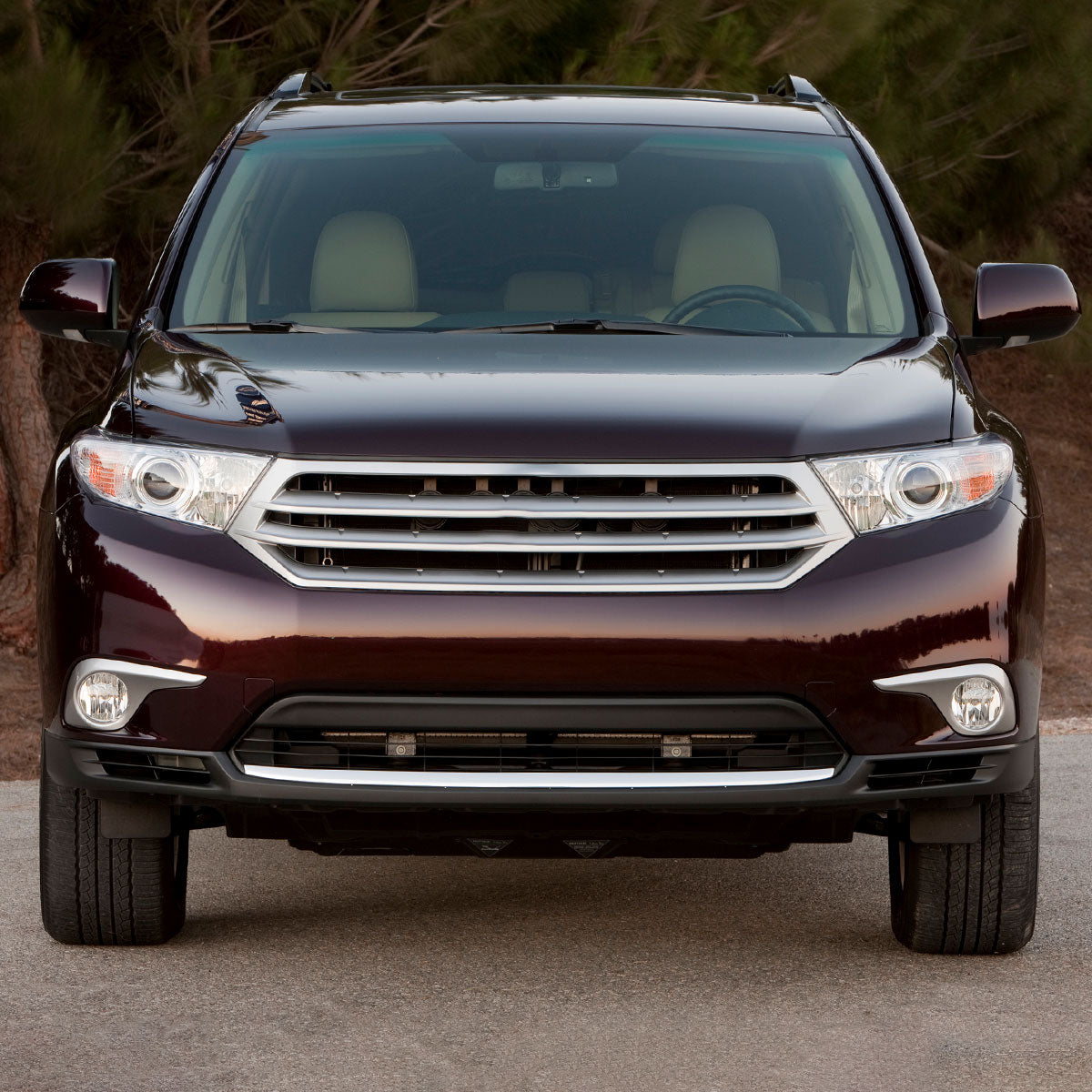 2011-2013 Toyota Highlander 7117 Fog Lights Kit w/ Switch & Wiring Harness (Chrome Housing/Clear Lens)