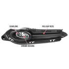 2016-2018 Honda HR-V/Vezel 12V/35W H8 Fog Lights Kit w/ Black Bezels (Chrome Housing/Clear Lens)