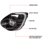 2016-2017 Mitsubishi Lancer H16 Fog Lights Kit w/ Integrated LED Light Strip & Turn Signal Lights (Chrome Housing/Clear Lens)