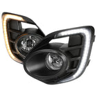 2016-2017 Mitsubishi Lancer H16 Fog Lights Kit w/ Integrated LED Light Strip & Turn Signal Lights (Chrome Housing/Clear Lens)