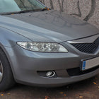 2003-2005 Mazda 6 Sedan H3 Halo Ring Fog Lights Kit (Chrome Housing/Clear Lens)