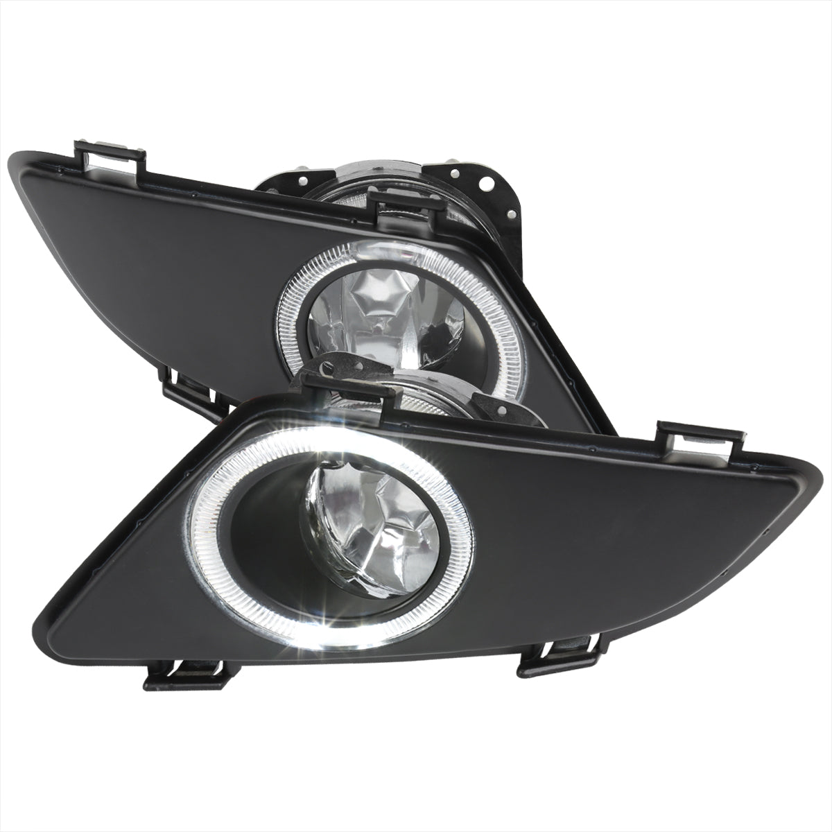 2003-2005 Mazda 6 Sedan H3 Halo Ring Fog Lights Kit (Chrome Housing/Clear Lens)