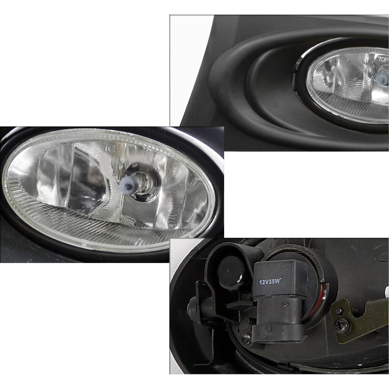 2002-2004 Acura RSX H11 Fog Lights Kit (Chrome Housing/Clear Lens)