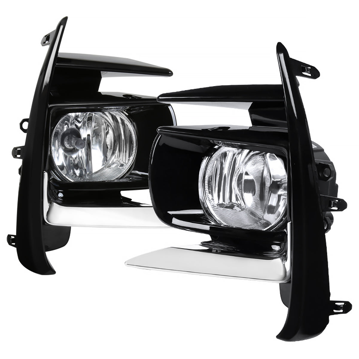 2018-2019 Toyota Sienna 12V/55W H11 Fog Lights Kit (Chrome Housing/Clear Lens)