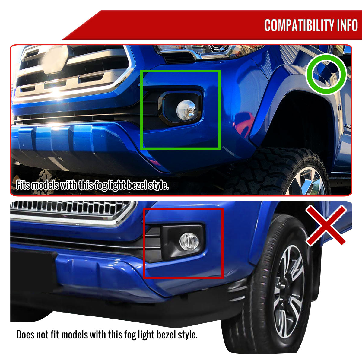 2016-2022 Toyota Tacoma H16 Fog Lights Kit (Chrome Housing/Clear Lens)