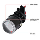 Universal 12V/55W H3 Projector Fog Lights Kit w/ Mounting Brackets (Black Metal Housing/Glass Lens)