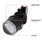 Universal 12V/55W H3 Projector Fog Lights Kit w/ Mounting Brackets (Black Metal Housing/Glass Lens)