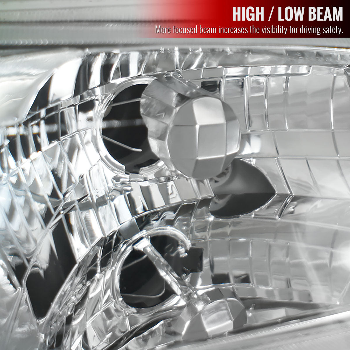 1992-1995 Honda Civic Factory Style Crystal Headlights (Chrome Housing / Clear Lens)