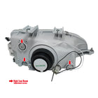 1992-1995 Honda Civic Factory Style Crystal Headlights (Chrome Housing / Clear Lens)