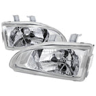 1992-1995 Honda Civic Factory Style Crystal Headlights (Chrome Housing / Clear Lens)