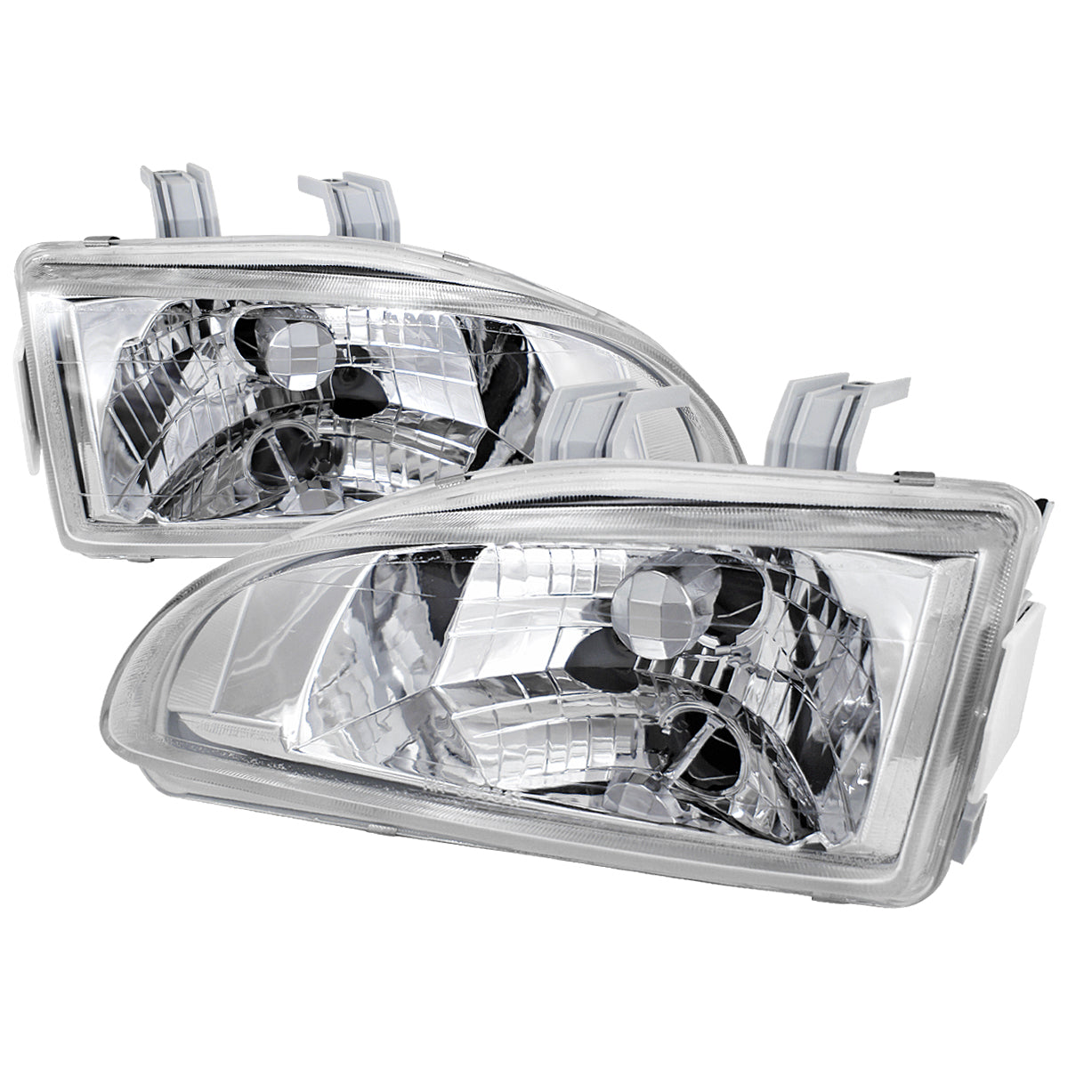 1992-1995 Honda Civic Factory Style Crystal Headlights (Chrome Housing / Clear Lens)