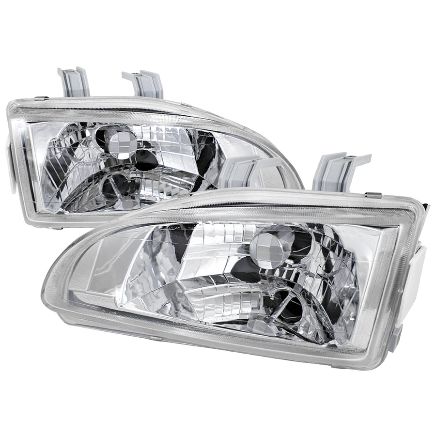 1992-1995 Honda Civic Factory Style Crystal Headlights (Chrome Housing / Clear Lens)
