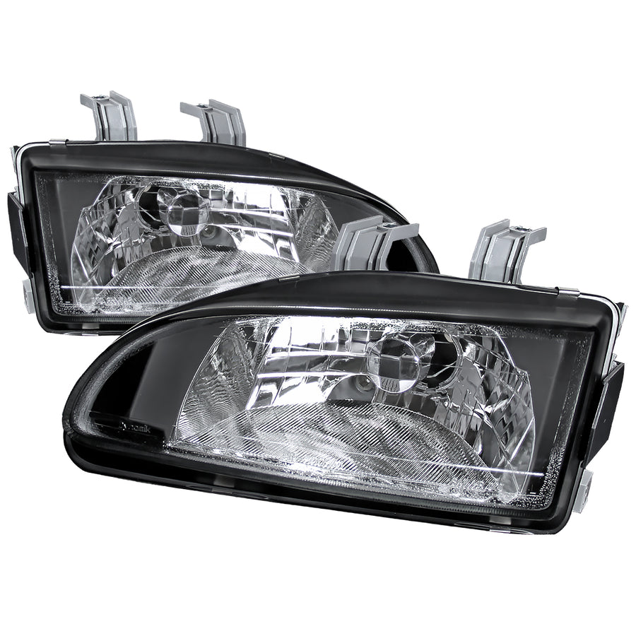 1992-1995 Honda Civic Factory Style Crystal Headlights (Matte Black Housing / Clear Lens)
