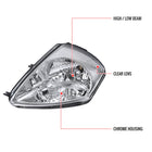 2000-2005 Mitsubishi Eclipse Factory Style Crystal Headlights (Chrome Housing / Clear Lens)