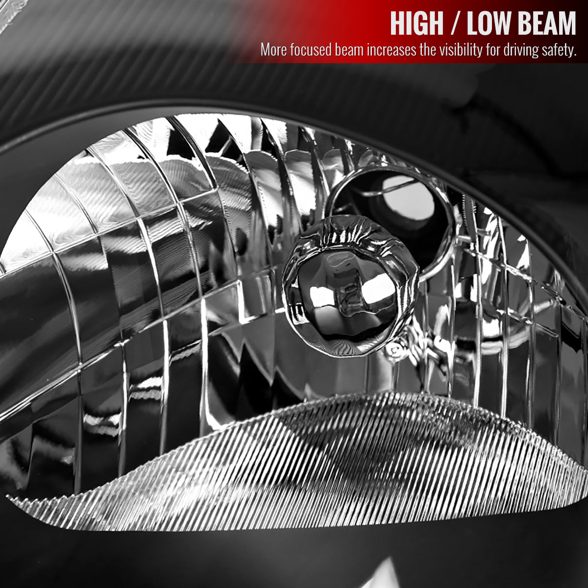 2000-2005 Mitsubishi Eclipse Factory Style Crystal Headlights (Matte Black Housing / Clear Lens)