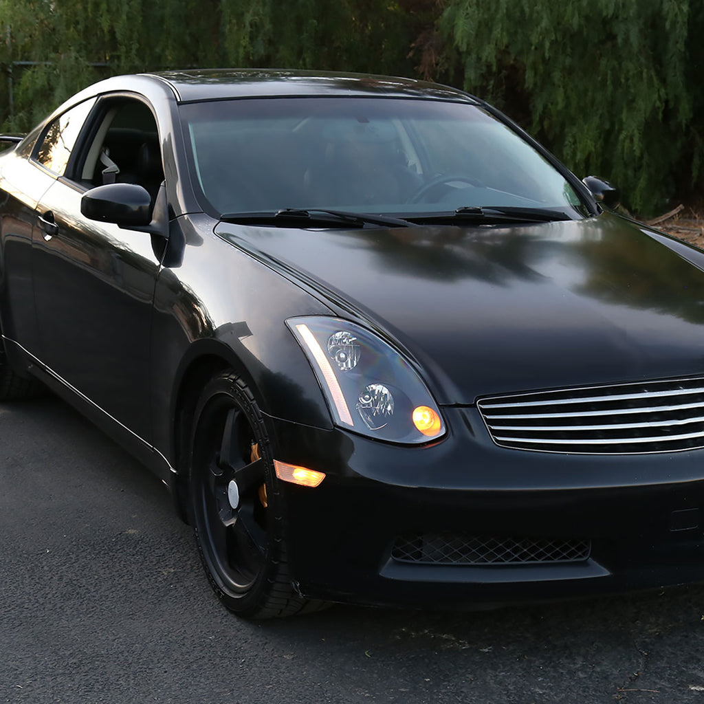 2003-2005 Infiniti G35 Coupe Factory Style Headlights (Matte Black Housing/Clear Lens)