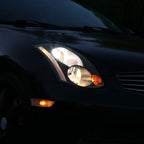 2003-2005 Infiniti G35 Coupe Factory Style Headlights (Matte Black Housing/Clear Lens)