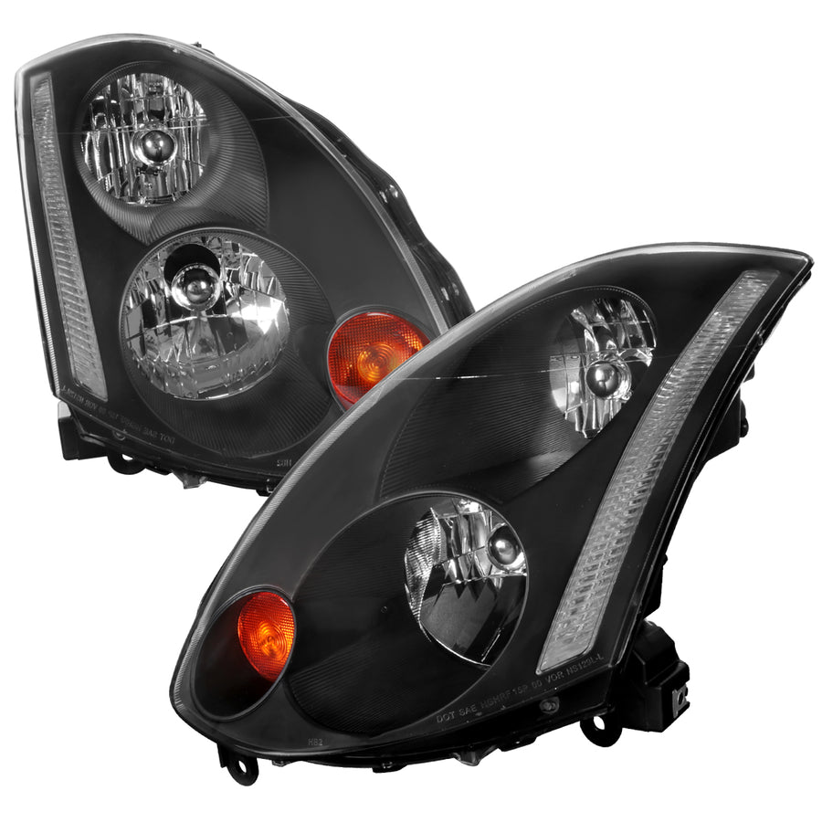 2003-2005 Infiniti G35 Coupe Factory Style Headlights (Matte Black Housing / Clear Lens)