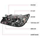 2001-2005 Lexus IS300 Factory Style Crystal Headlights (Chrome Housing / Smoked Lens)