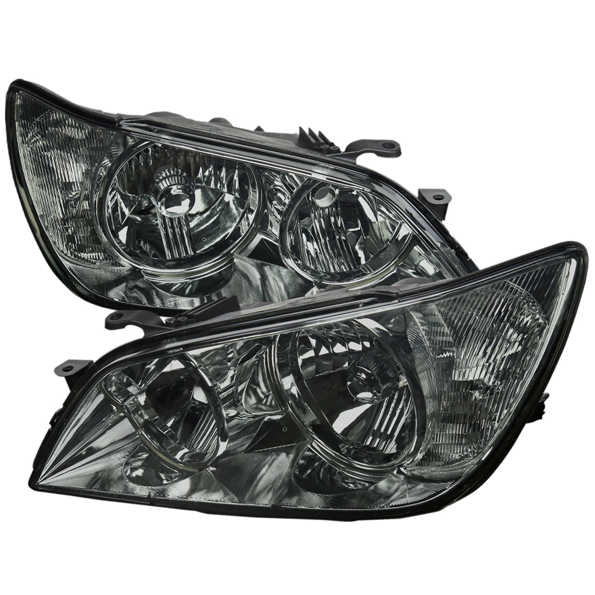 2001-2005 Lexus IS300 Factory Style Crystal Headlights (Chrome Housing / Smoked Lens)