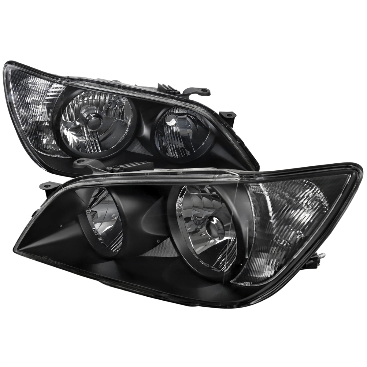 2001-2005 Lexus IS300 Factory Style Crystal Headlights (Matte Black Housing / Clear Lens)
