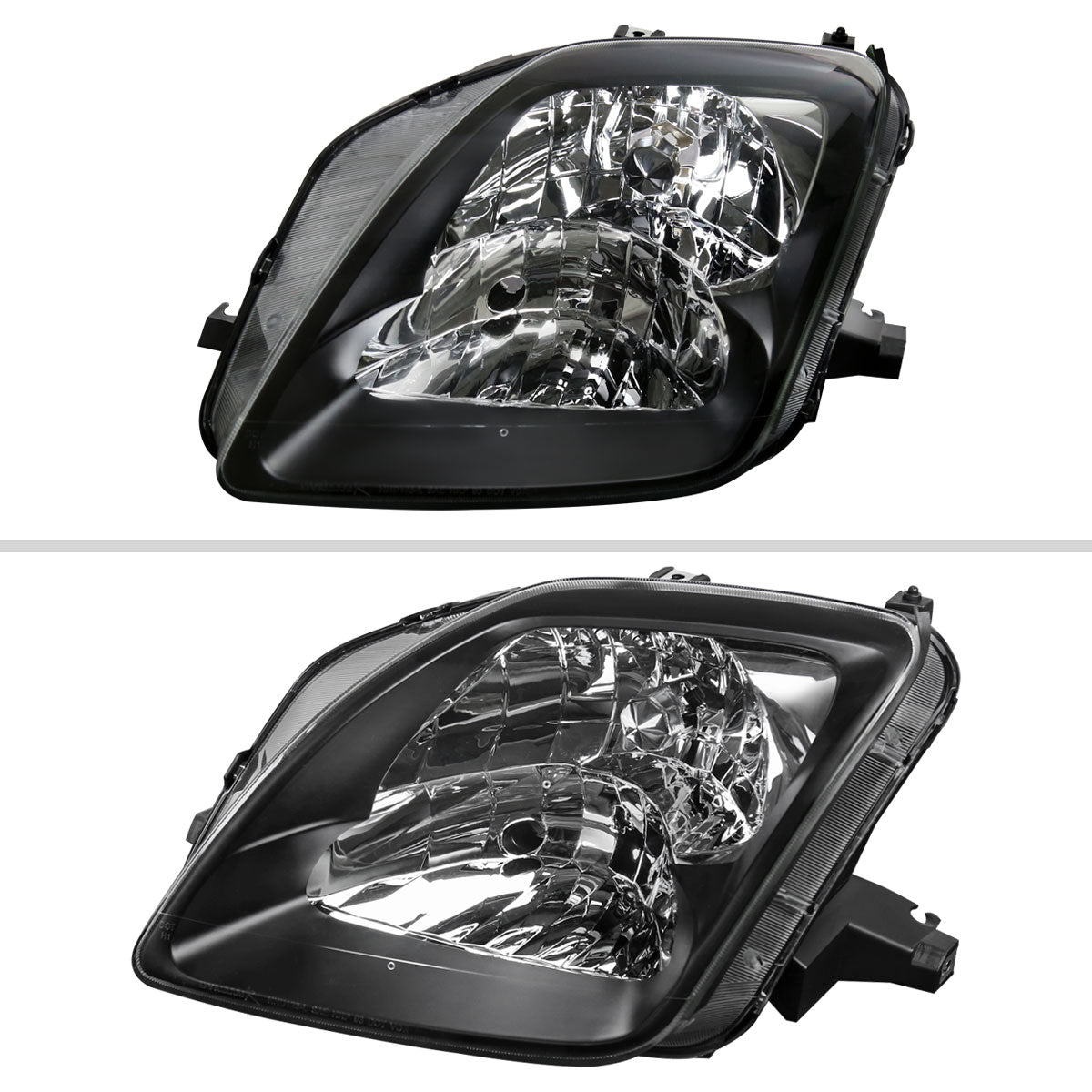 1997-2001 Honda Prelude Factory Style Headlights (Matte Black Housing / Clear Lens)
