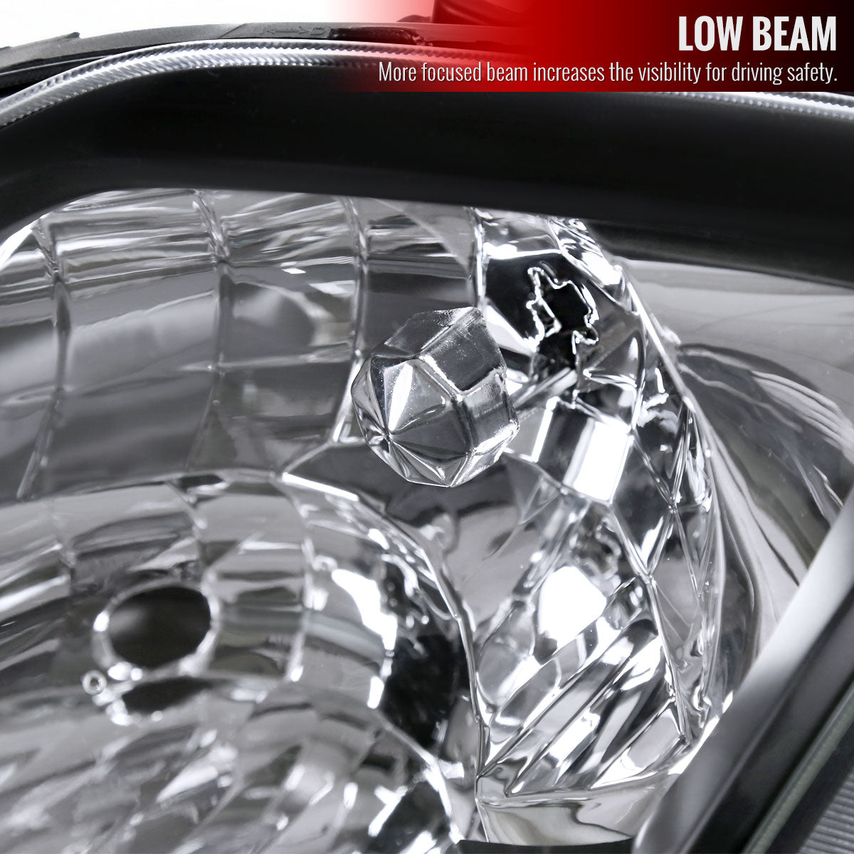1997-2001 Honda Prelude Factory Style Headlights (Matte Black Housing / Clear Lens)