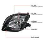 1997-2001 Honda Prelude Factory Style Headlights (Matte Black Housing / Clear Lens)