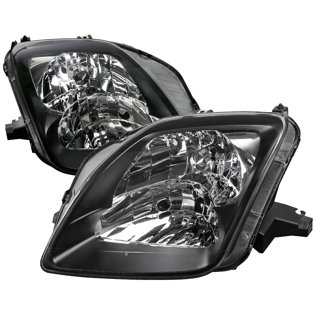 1997-2001 Honda Prelude Factory Style Headlights (Matte Black Housing / Clear Lens)