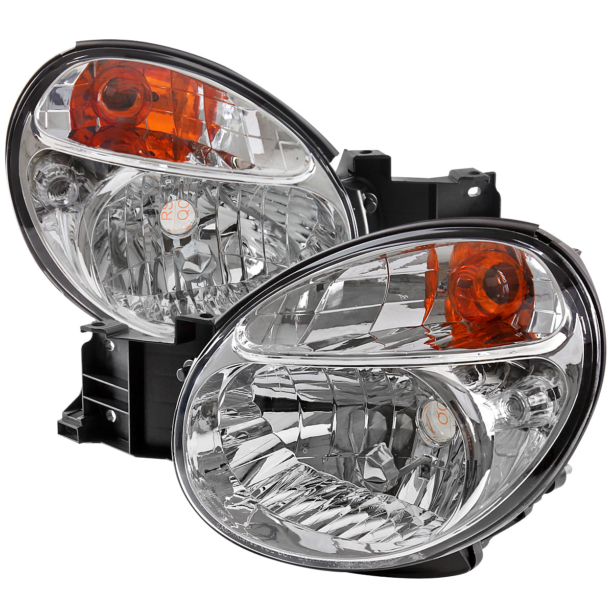 2002-2003 Subaru Impreza OEM Replacement Headlights (Chrome Housing / Clear Lens)