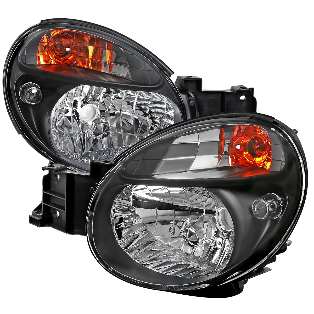 2002-2003 Subaru Impreza OEM Replacement Headlights (Matte Black Housing / Clear Lens)