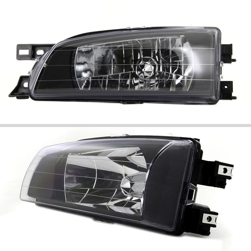 1995-2001 Subaru Impreza Factory Style Crystal Headlights (Matte Black Housing / Clear Lens)