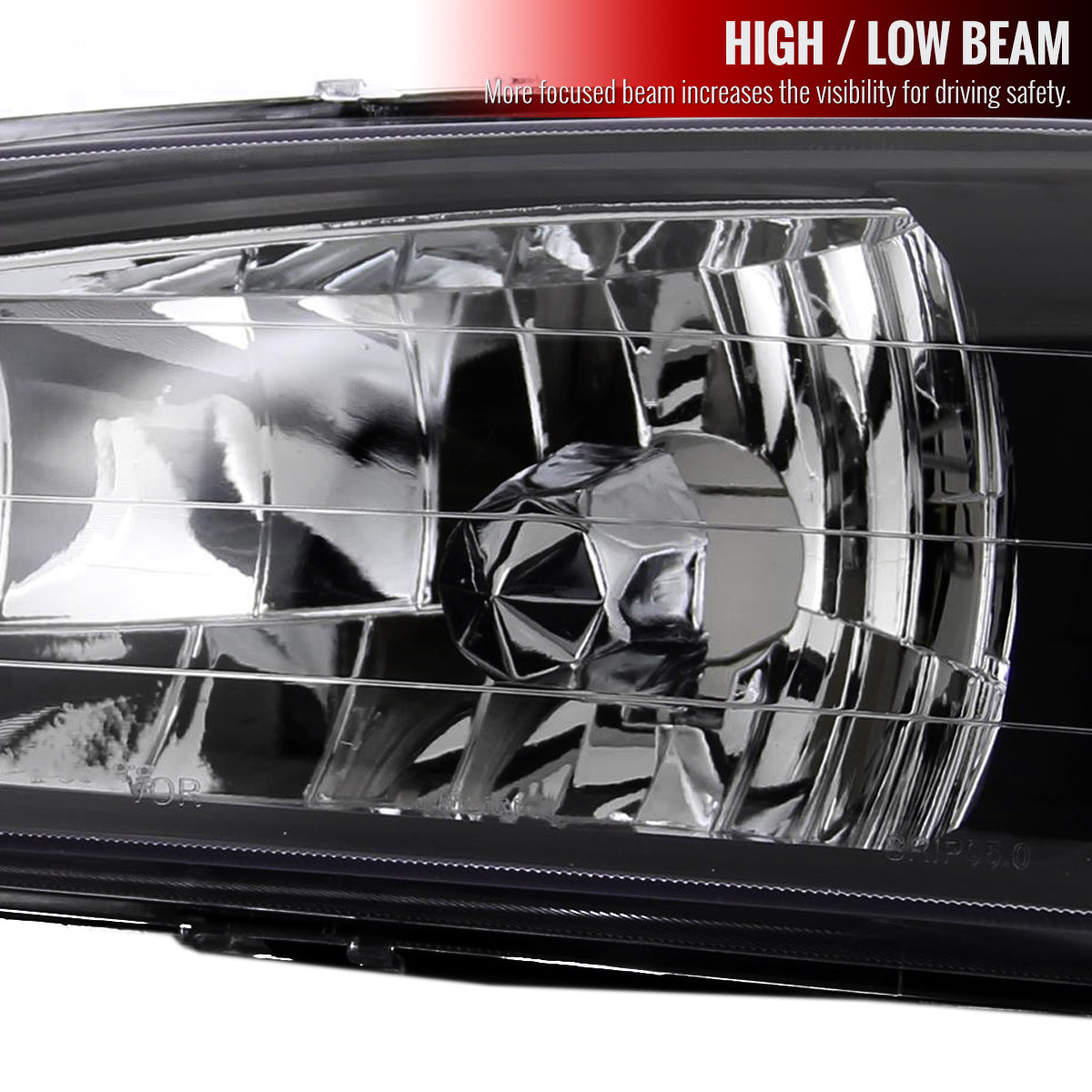1995-2001 Subaru Impreza Factory Style Crystal Headlights (Matte Black Housing / Clear Lens)