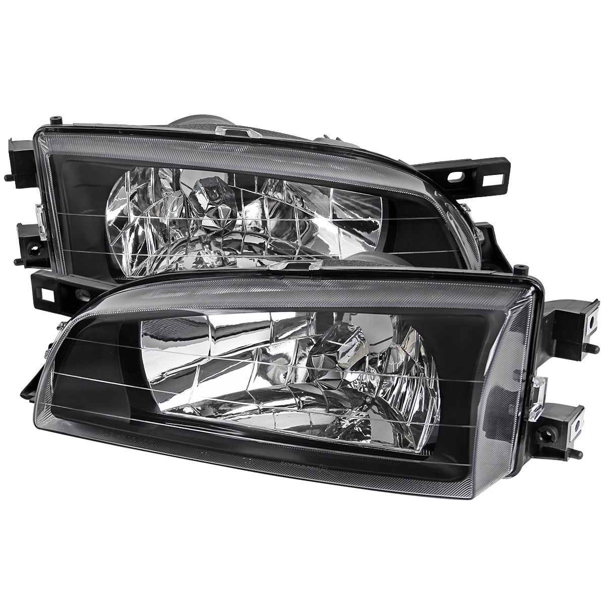 1995-2001 Subaru Impreza Factory Style Crystal Headlights (Matte Black Housing / Clear Lens)