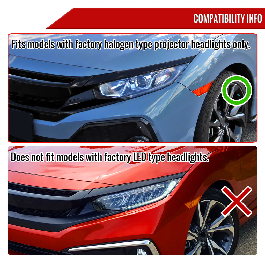 2016-2021 Honda Civic Full LED Projector Headlights w/ Switcback Sequential Turn Signal (Chrome Housing/Clear Lens)