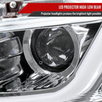 2016-2021 Honda Civic Full LED Projector Headlights w/ Switcback Sequential Turn Signal (Chrome Housing/Clear Lens)