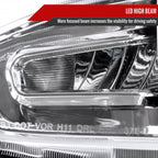 2016-2021 Honda Civic Full LED Projector Headlights w/ Switcback Sequential Turn Signal (Chrome Housing/Clear Lens)
