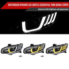 2016-2021 Honda Civic Full LED Projector Headlights w/ Switcback Sequential Turn Signal (Matte Black Housing/Clear Lens)