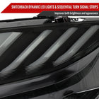 2016-2021 Honda Civic Full LED Projector Headlights w/ Switcback Sequential Turn Signal (Matte Black Housing/Smoke Lens)