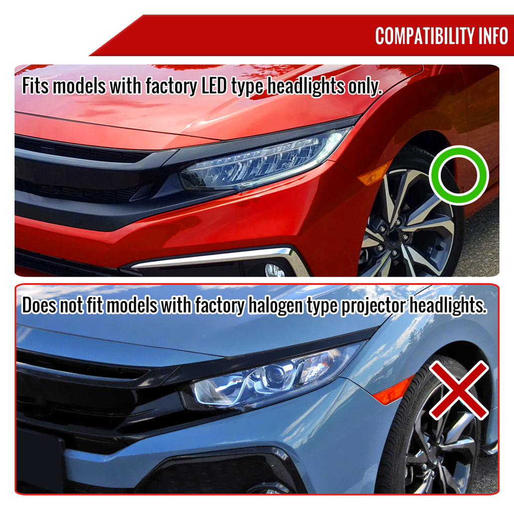 2016-2021 Honda Civic LED Headlights w/ LED Switchback Sequential Turn Signal (Chrome Housing/Clear Lens)