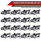 2016-2021 Honda Civic LED Headlights w/ LED Switchback Sequential Turn Signal (Chrome Housing/Clear Lens)