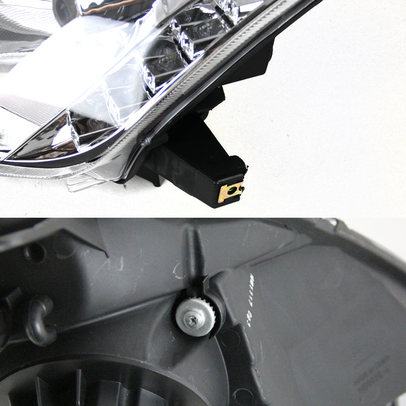 2003-2005 Nissan 350Z SMD LED Light Strip Projector Headlights - Chrome/Clear Lens