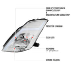 2003-2005 Nissan 350Z Switchback Sequential Turn Signal Animated LED Bar Projector Headlights (Chrome Housing/Clear Lens)